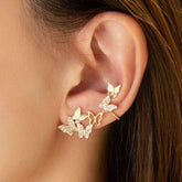 1pc Butterfly Design Earring Zinc Alloy Sai Feel